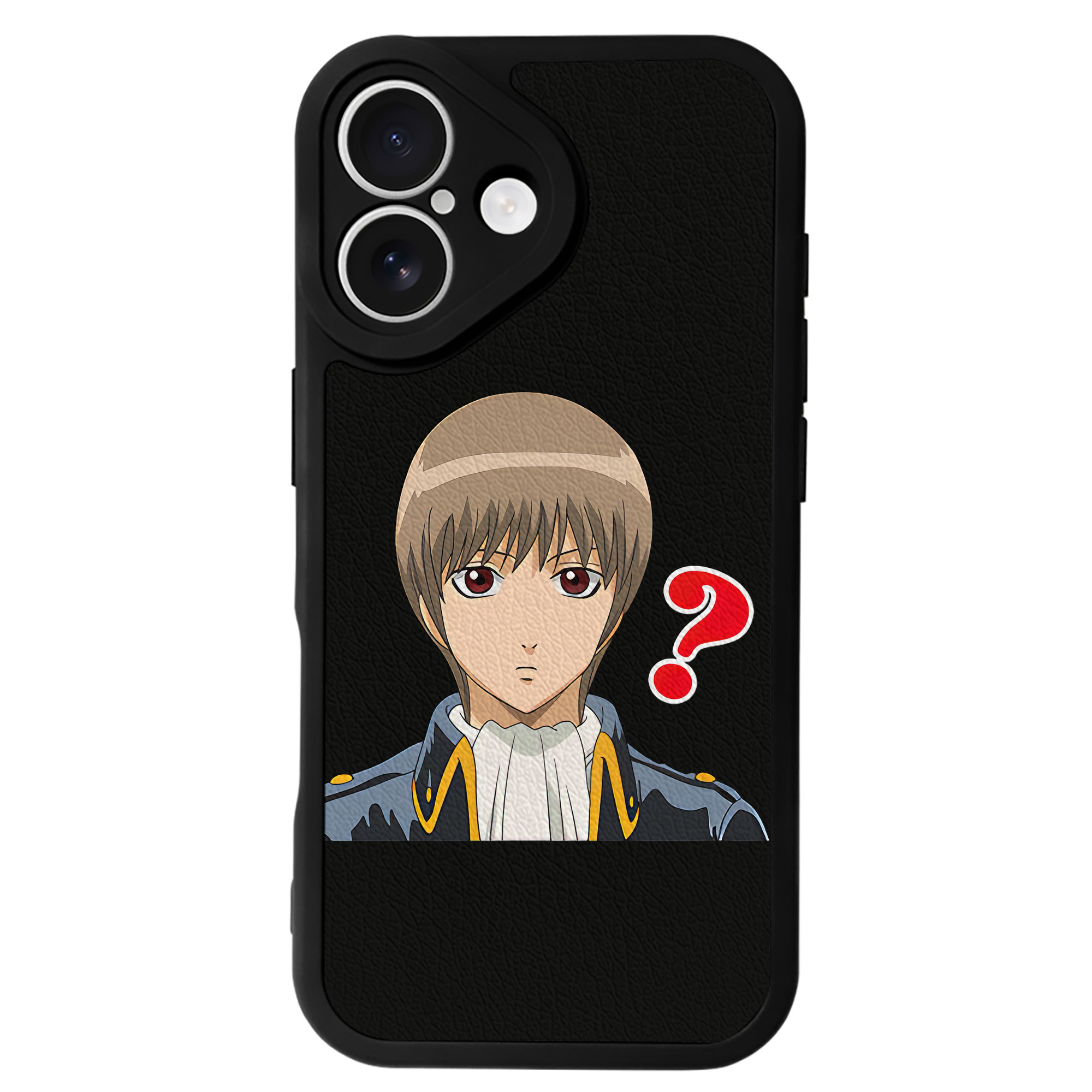 （画像用） ぎんたま 坂田銀時（さかたぎんとき） 神楽 志村新八（しむら しんぱち） GINTAMA Sakata Gintoki Kagura Shimura Shinpachi 【iPhone 16シリーズ対応】シリコンスマホケース（レザー調） 材質：シリコン